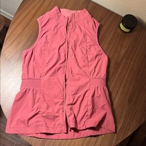 Sweaty Betty Pink Sleeveless Zip-Up Vest